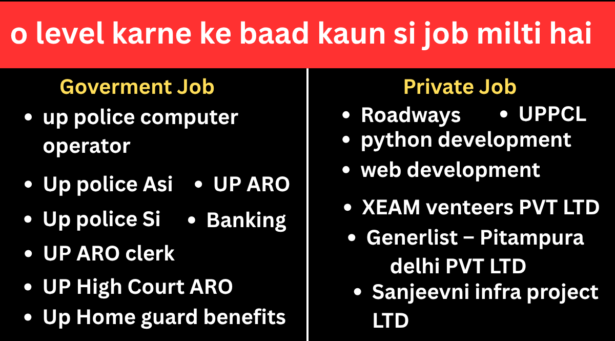 o level karne ke baad kaun si job milti hai